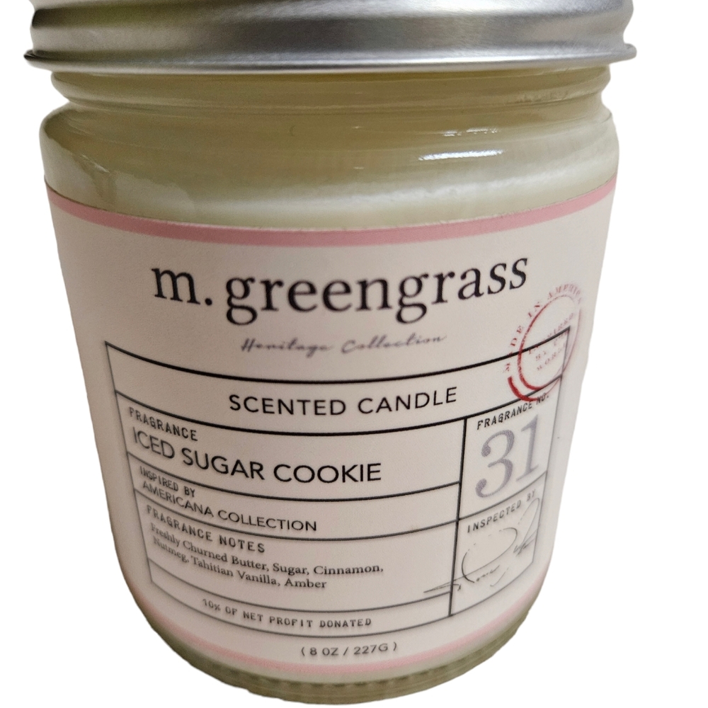 New M Greengrass Iced Sugar Cookie Candle
